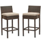 Modway Conduit Bar Stool Outdoor Patio Wicker Rattan Set of 2 FredCo