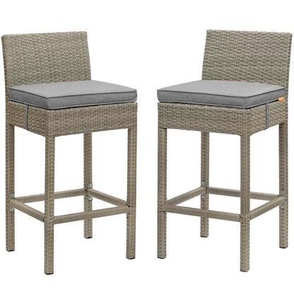 Modway Conduit Bar Stool Outdoor Patio Wicker Rattan Set of 2, EEI-3604 FredCo