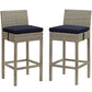 Modway Conduit Bar Stool Outdoor Patio Wicker Rattan Set of 2, EEI-3604 FredCo