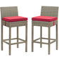 Modway Conduit Bar Stool Outdoor Patio Wicker Rattan Set of 2, EEI-3604 FredCo