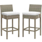 Modway Conduit Bar Stool Outdoor Patio Wicker Rattan Set of 2, EEI-3604 FredCo