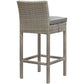 Modway Conduit Bar Stool Outdoor Patio Wicker Rattan Set of 2, EEI-3604 FredCo