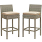 Modway Conduit Bar Stool Outdoor Patio Wicker Rattan Set of 2, EEI-3604 FredCo