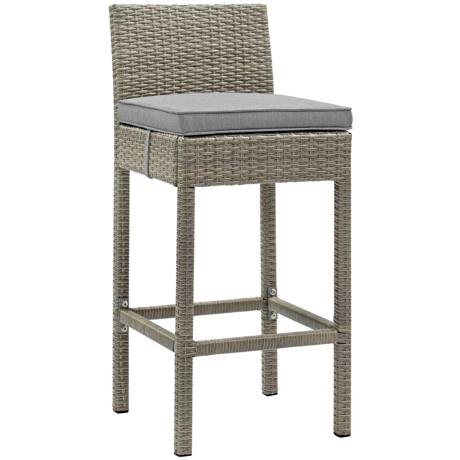 Modway Conduit Bar Stool Outdoor Patio Wicker Rattan Set of 2, EEI-3604 FredCo
