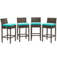 Modway Conduit Bar Stool Outdoor Patio Wicker Rattan Set of 4 FredCo