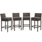 Modway Conduit Bar Stool Outdoor Patio Wicker Rattan Set of 4 FredCo
