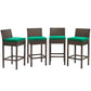 Modway Conduit Bar Stool Outdoor Patio Wicker Rattan Set of 4 FredCo