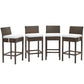 Modway Conduit Bar Stool Outdoor Patio Wicker Rattan Set of 4 FredCo