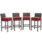 Modway Conduit Bar Stool Outdoor Patio Wicker Rattan Set of 4 FredCo