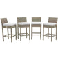 Modway Conduit Bar Stool Outdoor Patio Wicker Rattan Set of 4, EEI-3602 FredCo