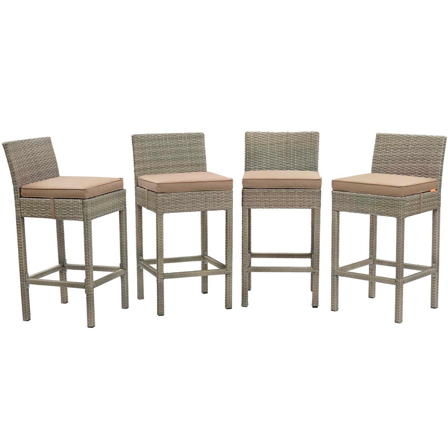 Modway Conduit Bar Stool Outdoor Patio Wicker Rattan Set of 4, EEI-3602 FredCo