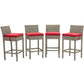 Modway Conduit Bar Stool Outdoor Patio Wicker Rattan Set of 4, EEI-3602 FredCo