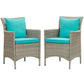 Modway Conduit Outdoor Patio Wicker Rattan Dining Armchair Set of 2 FredCo