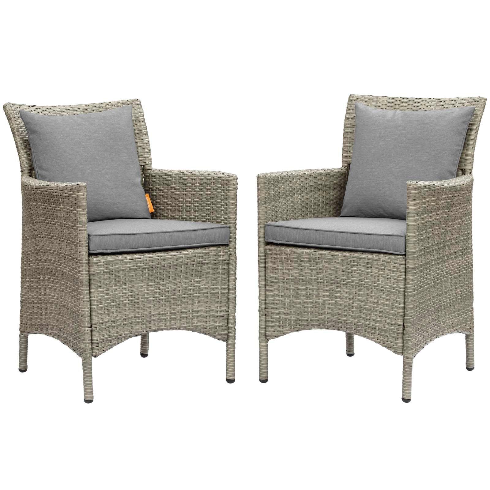 Modway Conduit Outdoor Patio Wicker Rattan Dining Armchair Set of 2 FredCo