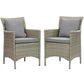 Modway Conduit Outdoor Patio Wicker Rattan Dining Armchair Set of 2 FredCo