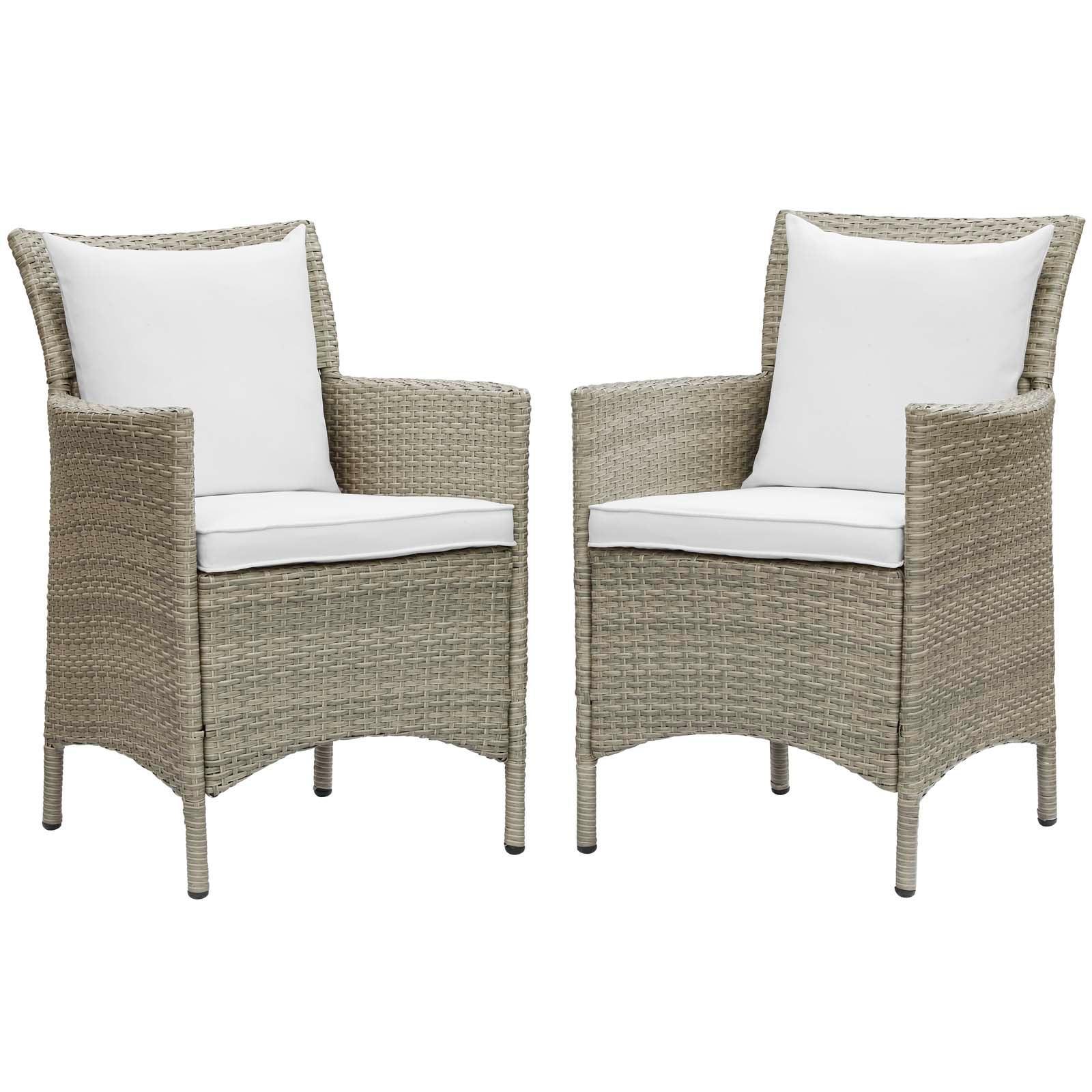 Modway Conduit Outdoor Patio Wicker Rattan Dining Armchair Set of 2 FredCo