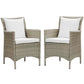 Modway Conduit Outdoor Patio Wicker Rattan Dining Armchair Set of 2 FredCo
