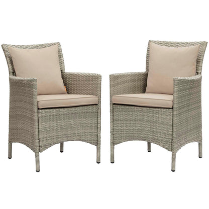 Modway Conduit Outdoor Patio Wicker Rattan Dining Armchair Set of 2 FredCo