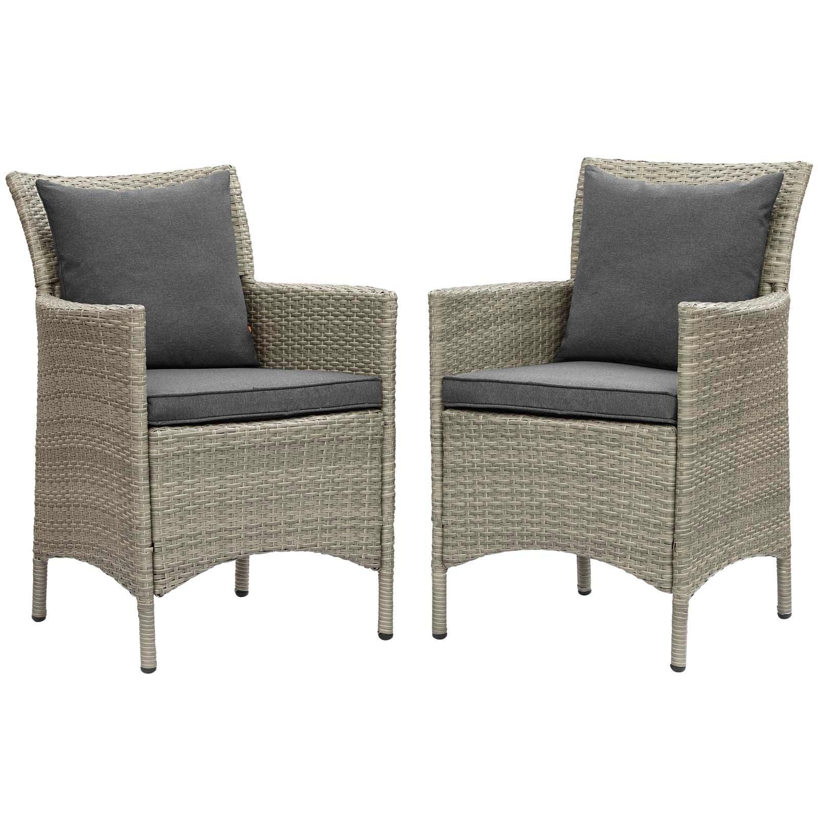 Modway Conduit Outdoor Patio Wicker Rattan Dining Armchair Set of 2 FredCo
