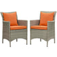 Modway Conduit Outdoor Patio Wicker Rattan Dining Armchair Set of 2 FredCo