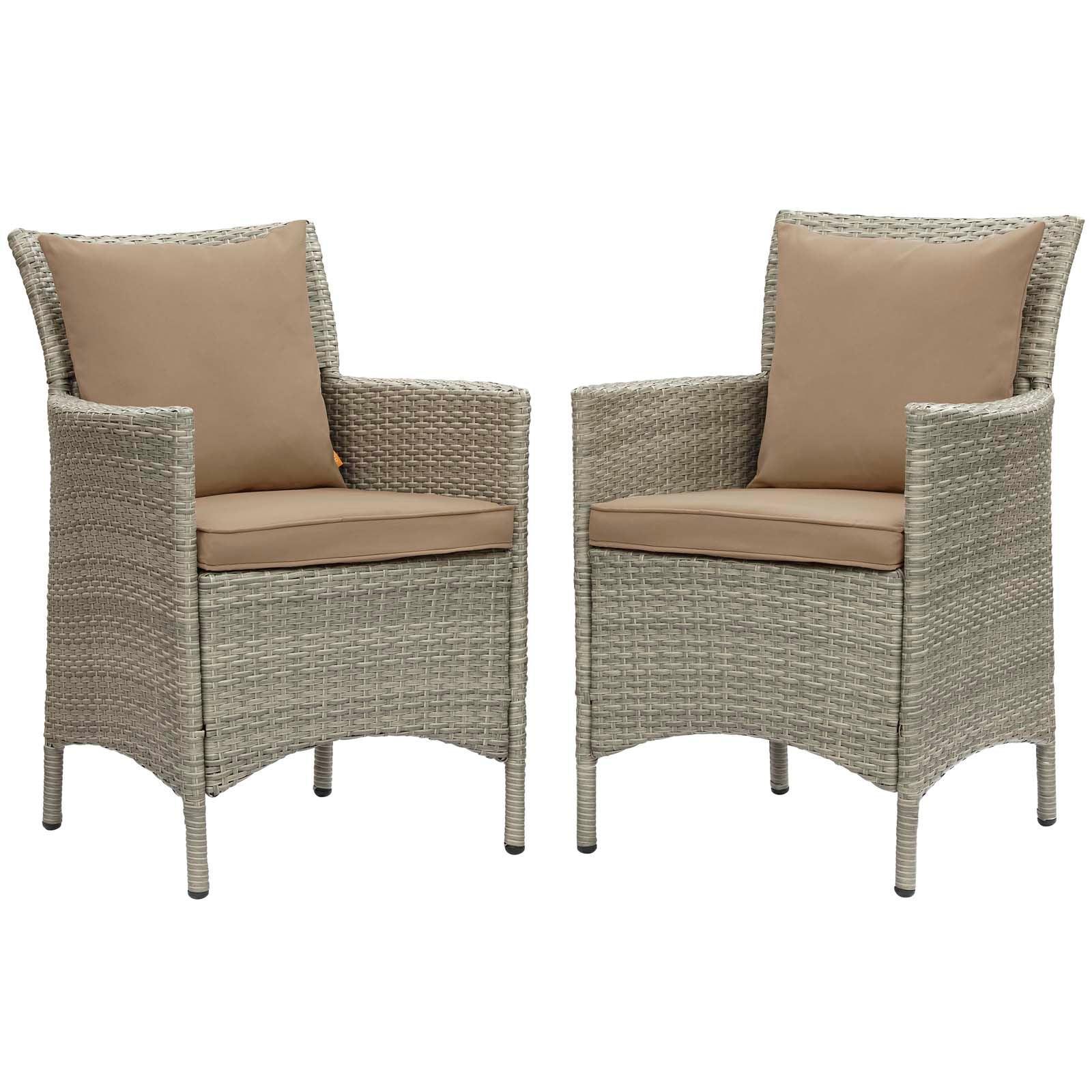 Modway Conduit Outdoor Patio Wicker Rattan Dining Armchair Set of 2 FredCo
