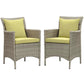 Modway Conduit Outdoor Patio Wicker Rattan Dining Armchair Set of 2 FredCo