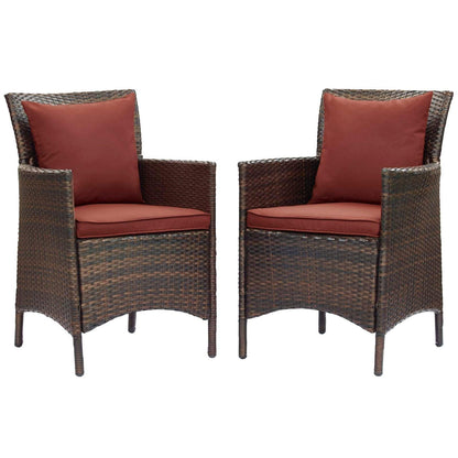 Modway Conduit Outdoor Patio Wicker Rattan Dining Armchair Set of 2, EEI-4030 FredCo