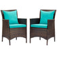 Modway Conduit Outdoor Patio Wicker Rattan Dining Armchair Set of 2, EEI-4030 FredCo