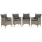 Modway Conduit Outdoor Patio Wicker Rattan Dining Armchair Set of 4 FredCo