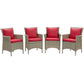 Modway Conduit Outdoor Patio Wicker Rattan Dining Armchair Set of 4 FredCo
