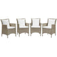 Modway Conduit Outdoor Patio Wicker Rattan Dining Armchair Set of 4 FredCo
