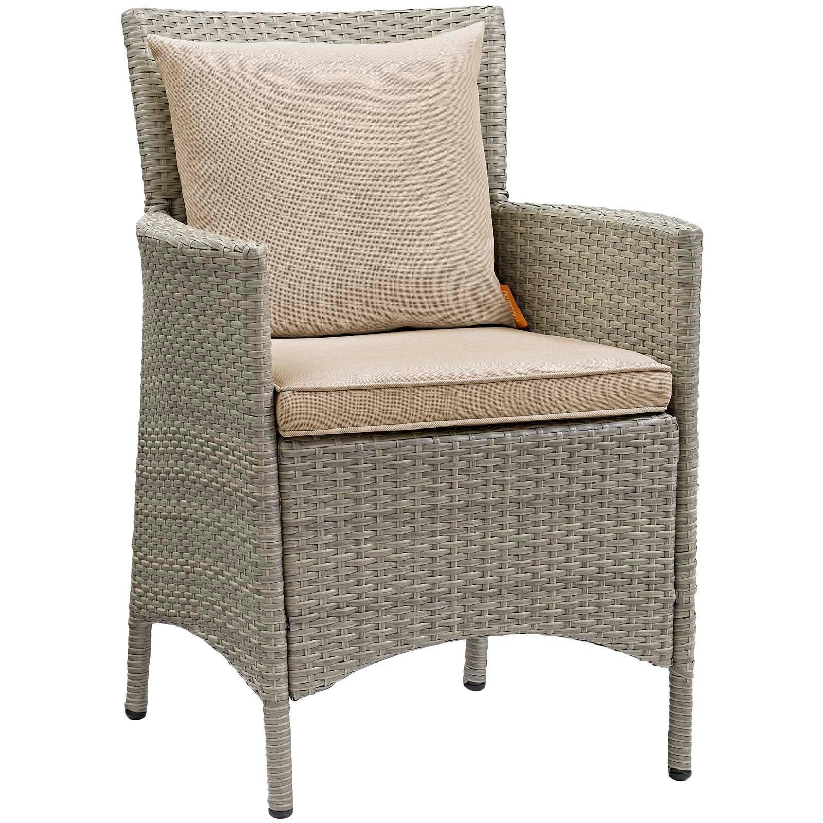 Modway Conduit Outdoor Patio Wicker Rattan Dining Armchair Set of 4 FredCo
