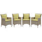 Modway Conduit Outdoor Patio Wicker Rattan Dining Armchair Set of 4 FredCo