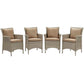 Modway Conduit Outdoor Patio Wicker Rattan Dining Armchair Set of 4 FredCo