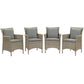 Modway Conduit Outdoor Patio Wicker Rattan Dining Armchair Set of 4 FredCo
