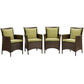 Modway Conduit Outdoor Patio Wicker Rattan Dining Armchair Set of 4, EEI-4031 FredCo