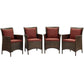 Modway Conduit Outdoor Patio Wicker Rattan Dining Armchair Set of 4, EEI-4031 FredCo