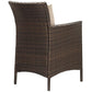Modway Conduit Outdoor Patio Wicker Rattan Dining Armchair Set of 4, EEI-4031 FredCo