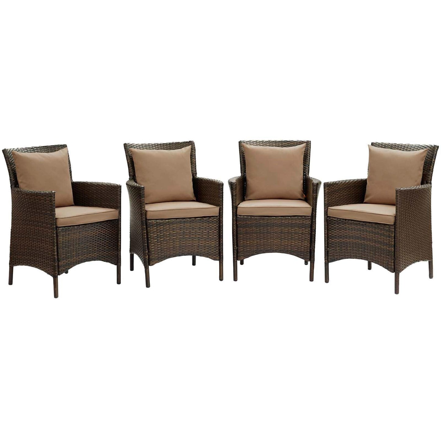 Modway Conduit Outdoor Patio Wicker Rattan Dining Armchair Set of 4, EEI-4031 FredCo