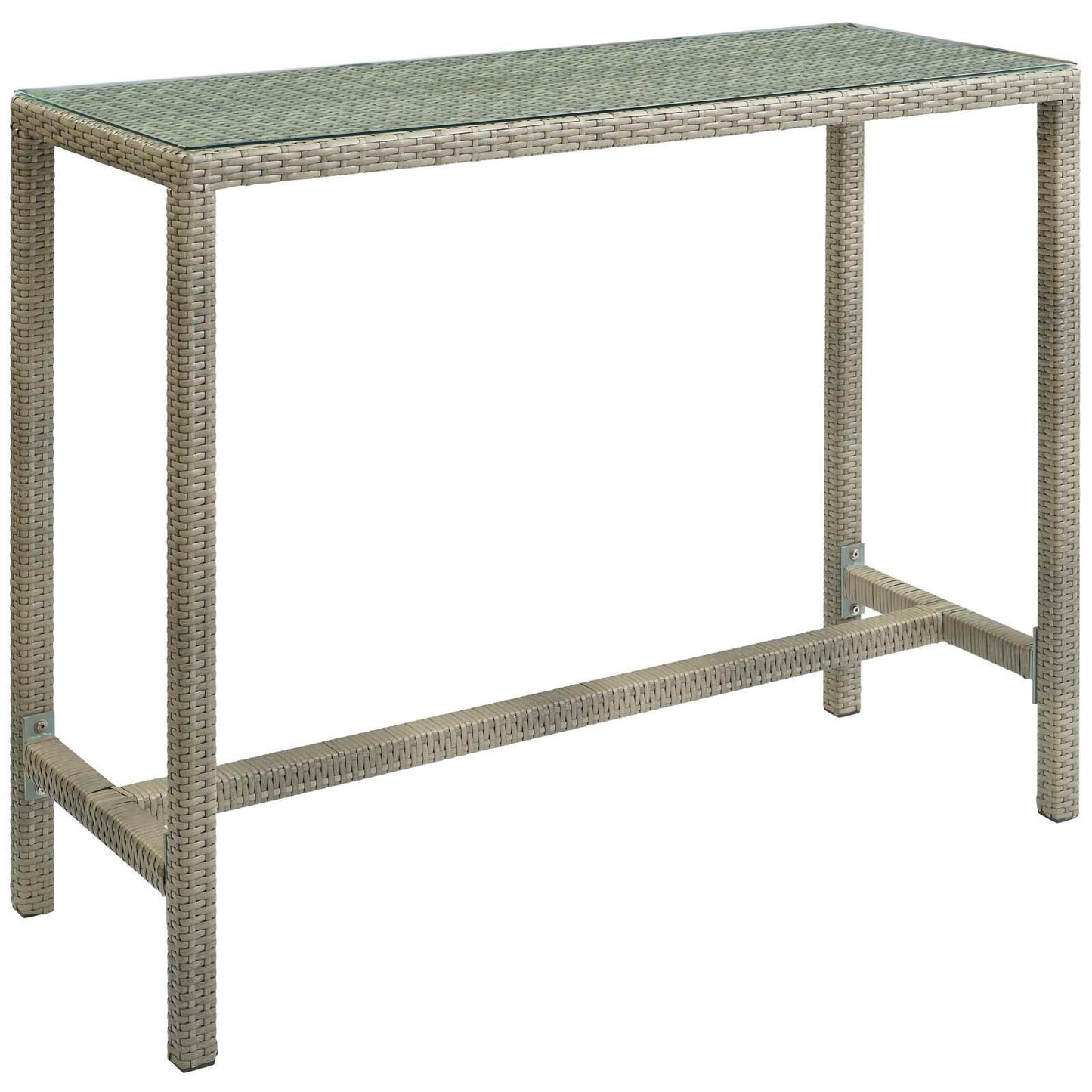 Modway Conduit Outdoor Patio Wicker Rattan Large Bar Table FredCo