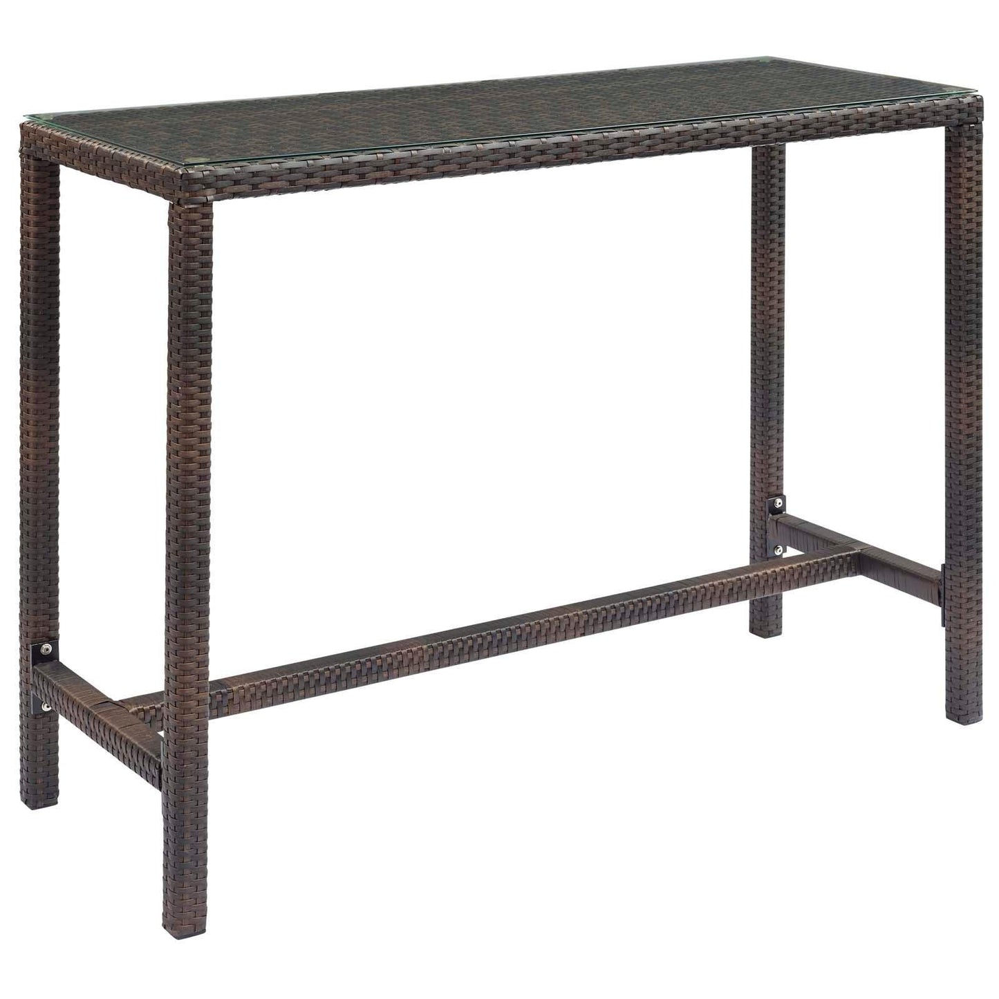 Modway Conduit Outdoor Patio Wicker Rattan Large Bar Table FredCo