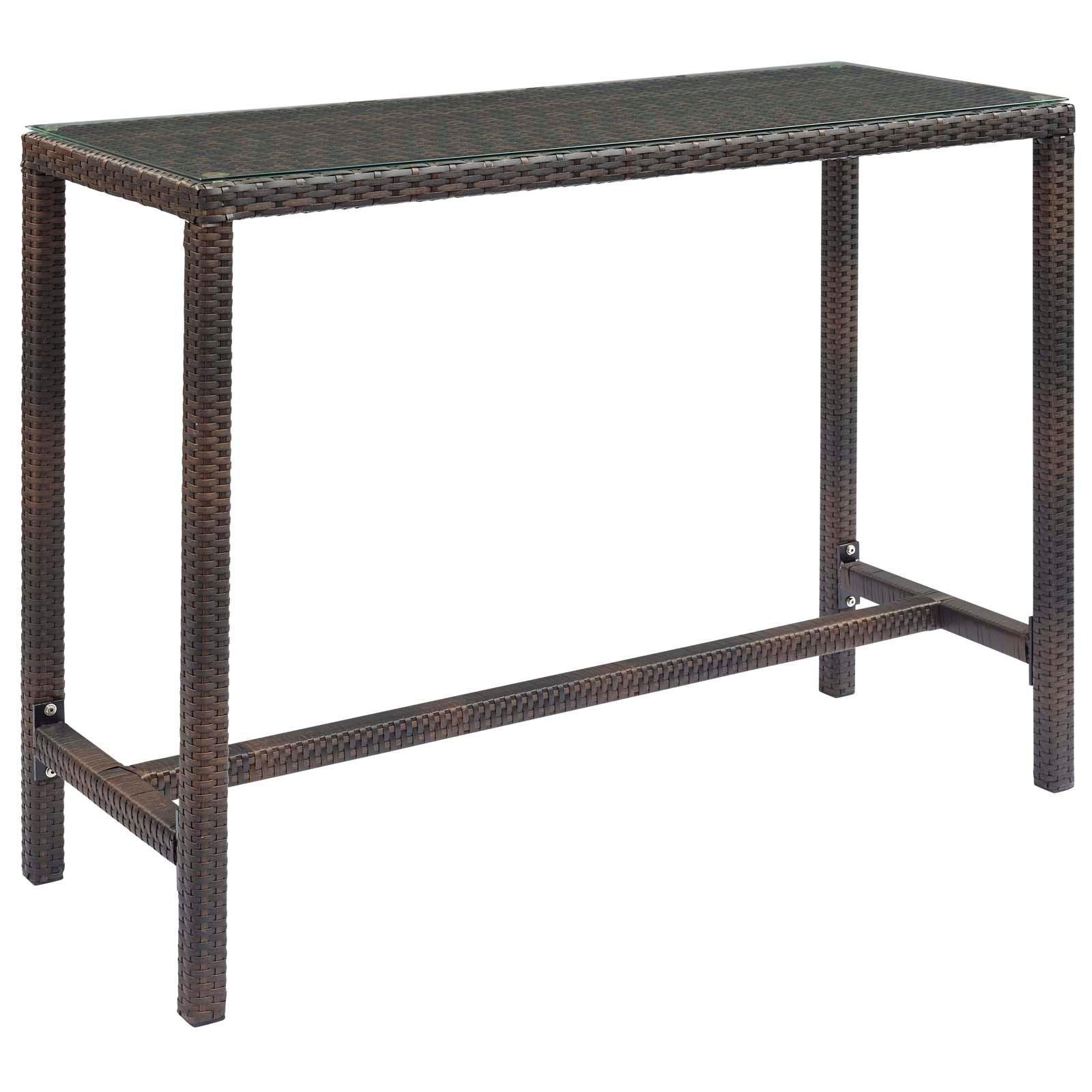 Modway Conduit Outdoor Patio Wicker Rattan Large Bar Table FredCo