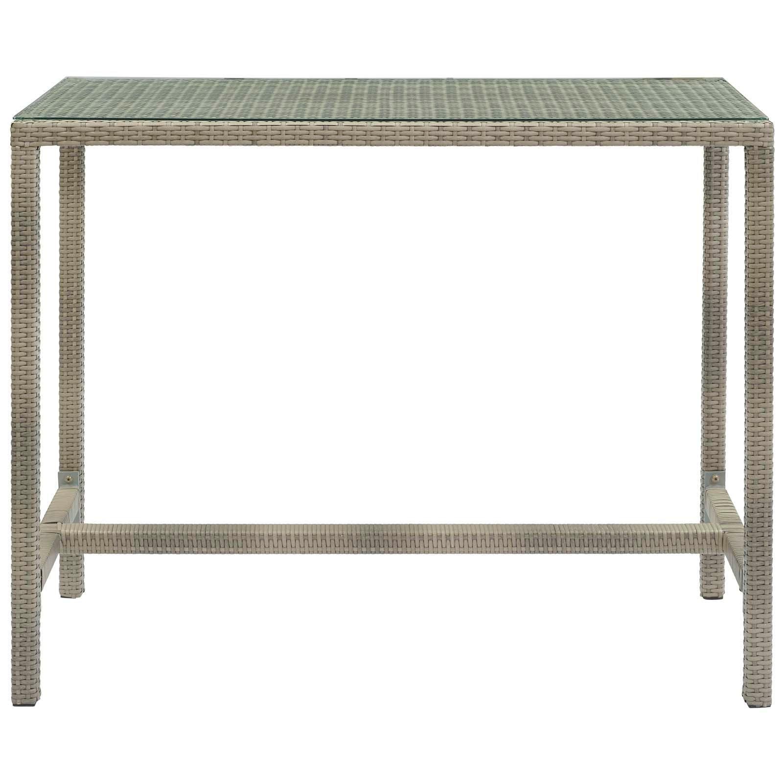 Modway Conduit Outdoor Patio Wicker Rattan Large Bar Table FredCo