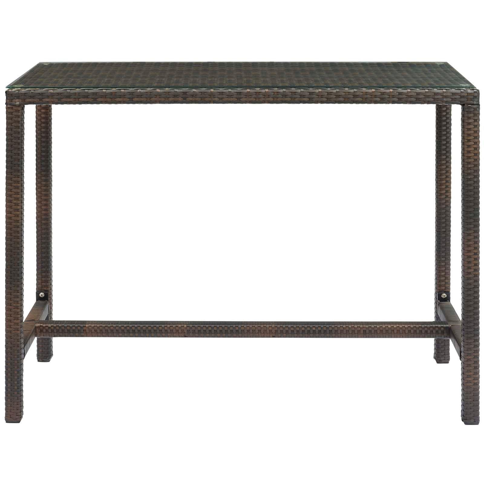 Modway Conduit Outdoor Patio Wicker Rattan Large Bar Table FredCo