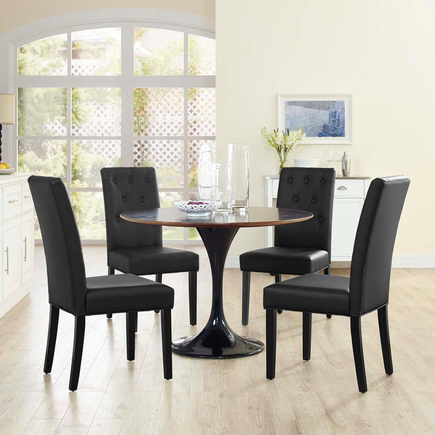 Modway Confer Dining Side Chair Vinyl Set of 4 FredCo
