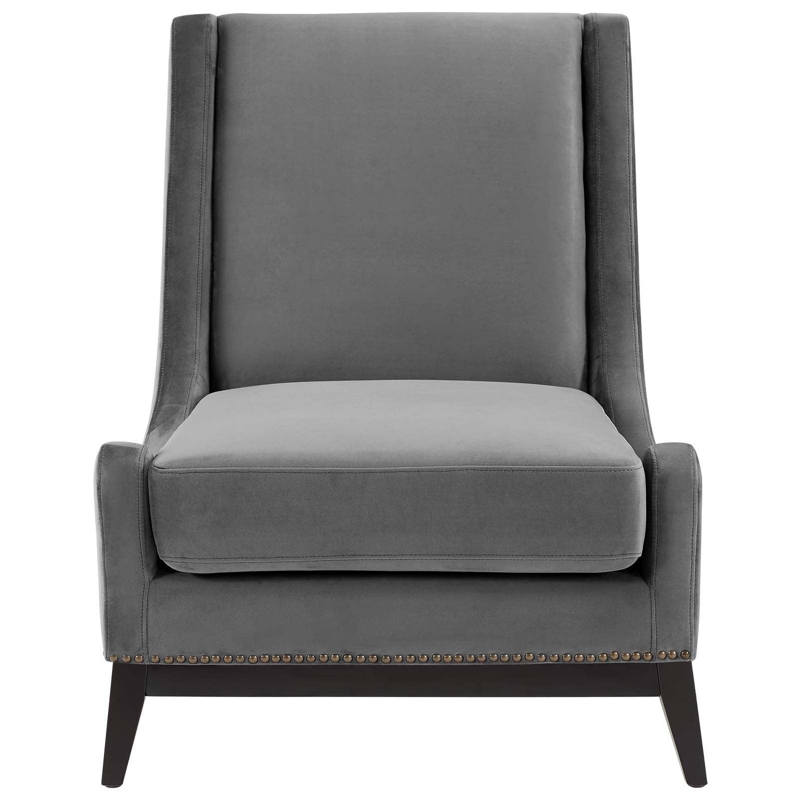 Modway Confident Lounge Chair Upholstered Performance Velvet Set of 2 FredCo