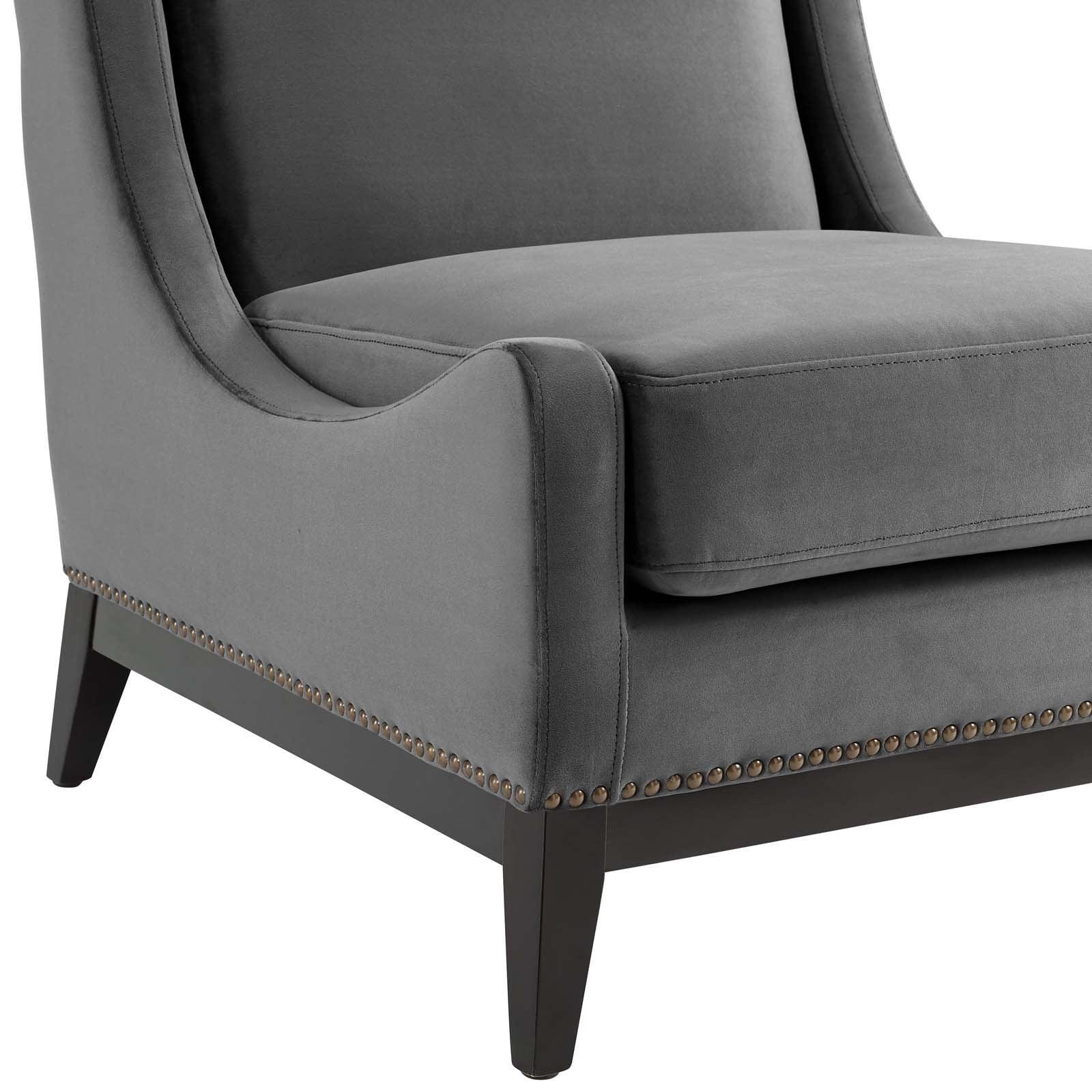 Modway Confident Lounge Chair Upholstered Performance Velvet Set of 2 FredCo
