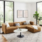 Modway Conjure Channel Tufted Performance Velvet 4-Piece Sectional FredCo