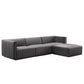 Modway Conjure Channel Tufted Performance Velvet 4-Piece Sectional FredCo