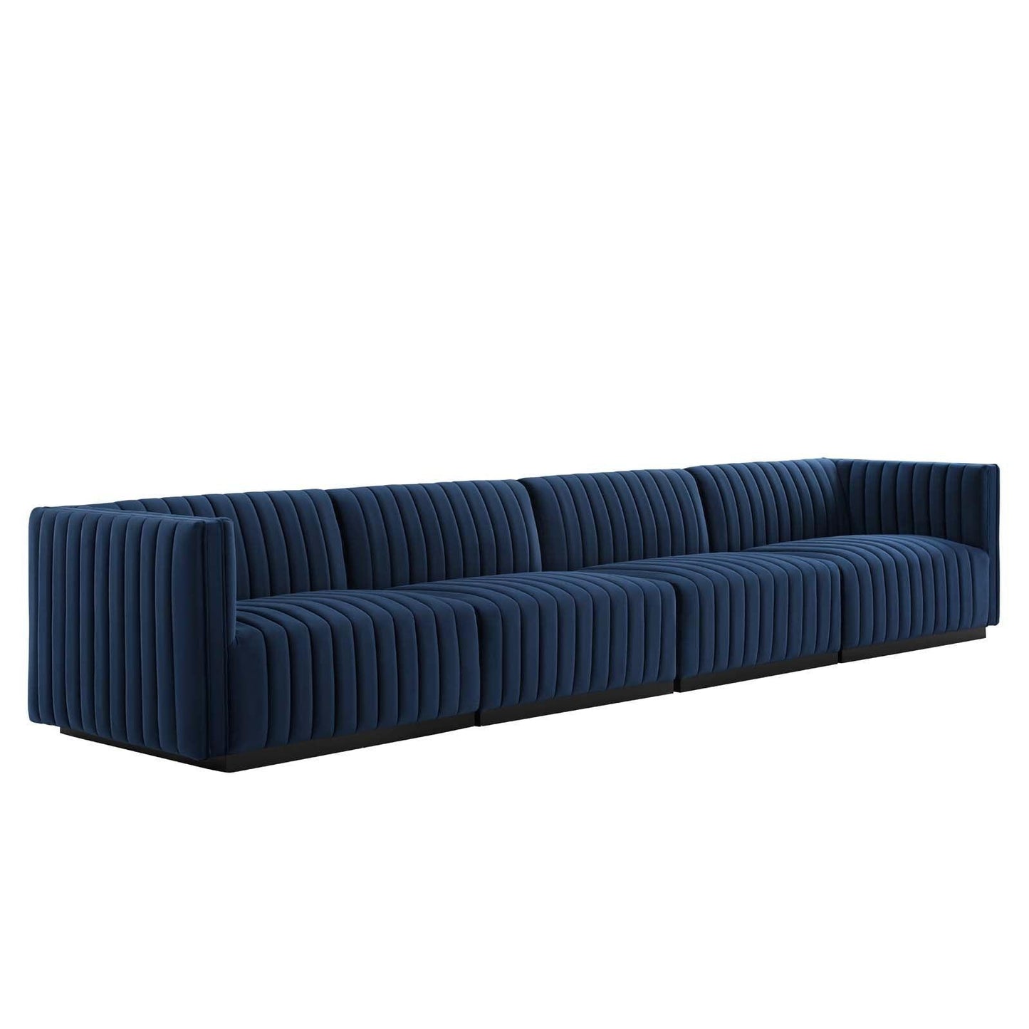 Modway Conjure Channel Tufted Performance Velvet 4-Piece Sofa FredCo